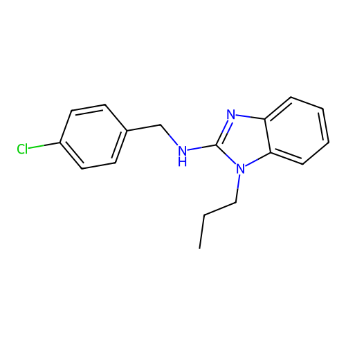 N-(4-chlorobenzyl)-N-(1-propyl-1H-benzimidazol-2-yl)amine structure