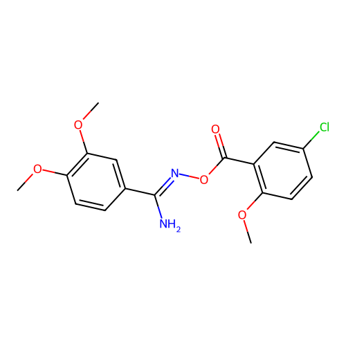 N'-{[(5-chloro-2-methoxyphenyl)carbonyl]oxy}-3,4-dimethoxybenzenecarboximidamide structure