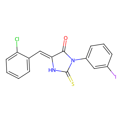 4-Imidazolidinone, 5-((2-chlorophenyl)methylene)-3-(3-iodophenyl)-2-thioxo- structure