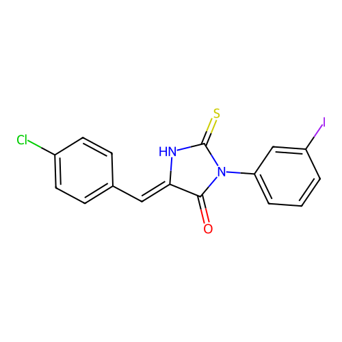 4-Imidazolidinone, 5-((4-chlorophenyl)methylene)-3-(3-iodophenyl)-2-thioxo- structure