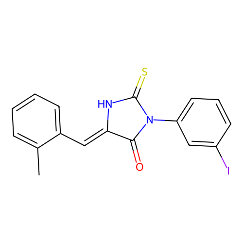4-Imidazolidinone, 3-(3-iodophenyl)-5-((2-methylphenyl)methylene)-2-thioxo- structure
