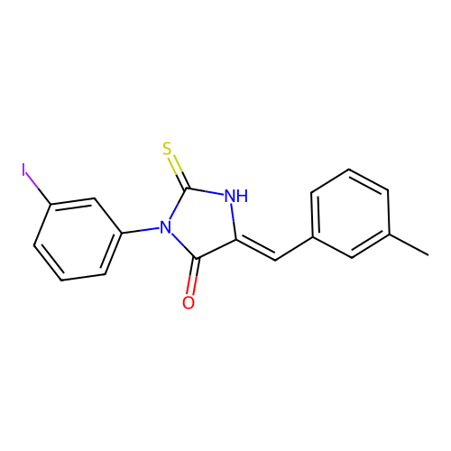 4-Imidazolidinone, 3-(3-iodophenyl)-5-((3-methylphenyl)methylene)-2-thioxo- structure