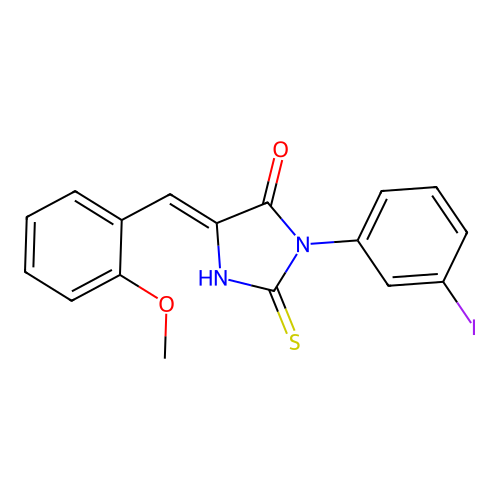 4-Imidazolidinone, 3-(3-iodophenyl)-5-((2-methoxyphenyl)methylene)-2-thioxo- structure