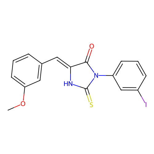 4-Imidazolidinone, 3-(3-iodophenyl)-5-((3-methoxyphenyl)methylene)-2-thioxo- structure