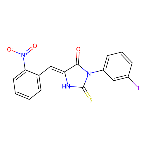 4-Imidazolidinone, 3-(3-iodophenyl)-5-((2-nitrophenyl)methylene)-2-thioxo- structure