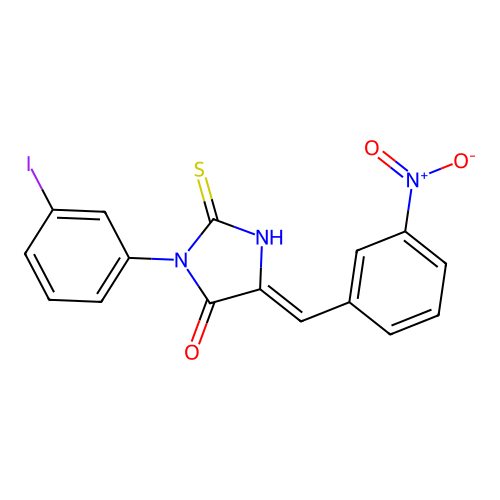 4-Imidazolidinone, 3-(3-iodophenyl)-5-((3-nitrophenyl)methylene)-2-thioxo- structure