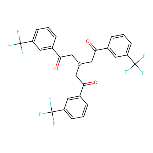 Tris[2-oxo-2-[3-(trifluoromethyl)phenyl]ethyl]silicon structure