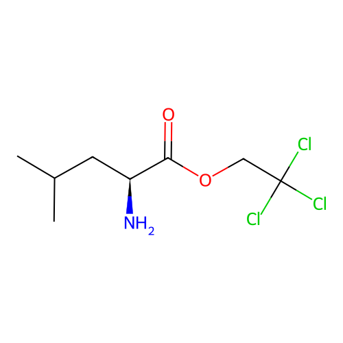2,2,2-trichloroethyl (2S)-2-amino-4-methylpentanoate structure