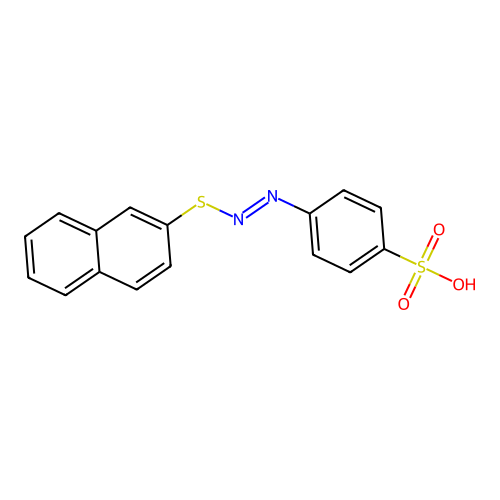 4-(Naphthalen-2-ylsulfanyldiazenyl)benzenesulfonic acid structure