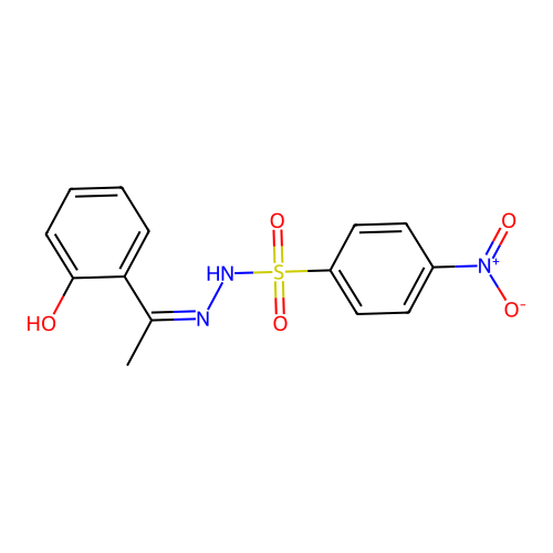 N-[1-(2-hydroxyphenyl)ethylideneamino]-4-nitrobenzenesulfonamide structure