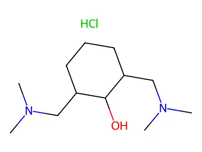 2,6-Bis[(dimethylamino)methyl]cyclohexan-1-ol--hydrogen chloride (1/1) structure