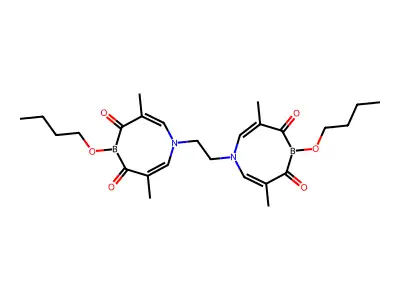 1,5-Azaborocine-4,6-dione, 1,1'-ethylenebis(5-butoxy-3,7-dimethyl- structure