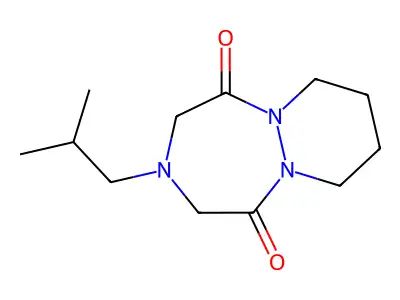 1H-Pyridazino(1,2-a)(1,2,5)triazepine-1,5(2H)-dione, hexahydro-3-(2-methylpropyl)- structure