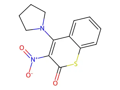 1-Thiocoumarin, 3-nitro-4-pyrrolidino- structure