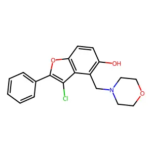 5-Benzofuranol, 3-chloro-4-(morpholinomethyl)-2-phenyl- structure