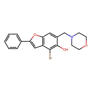 5-Benzofuranol, 4-bromo-6-(morpholinomethyl)-2-phenyl- structure