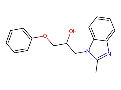 1-(2-methyl-1H-benzimidazol-1-yl)-3-phenoxypropan-2-ol structure