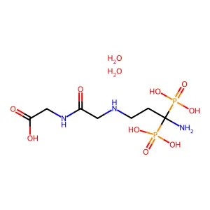 Glycine, N-(N-(3-amino-3,3-diphosphonopropyl)glycyl)-, dihydrate structure