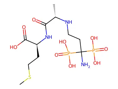 L-Methionine, N-(N-(3-amino-3,3-diphosphonopropyl)-L-alanyl)-, dihydrate structure