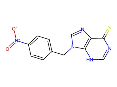 9-[(4-nitrophenyl)methyl]-3H-purine-6-thione structure