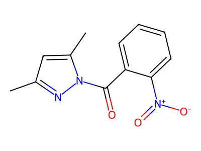 3,5-dimethyl-1-(2-nitrobenzoyl)-1H-pyrazole structure