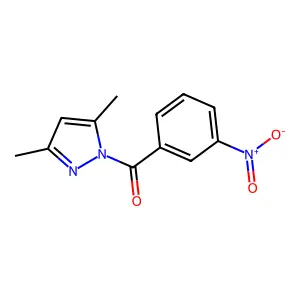 3,5-dimethyl-1-(3-nitrobenzoyl)-1H-pyrazole structure