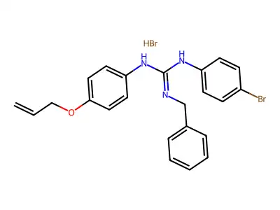 Guanidine, 1-(p-allyloxyphenyl)-3-benzyl-2-(p-bromophenyl)-, hydrobromide structure