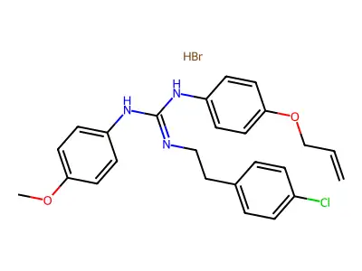 1-(p-Allyloxyphenyl)-3-(p-chlorophenethyl)-2-(p-methoxyphenyl)guanidine hydrobromide structure