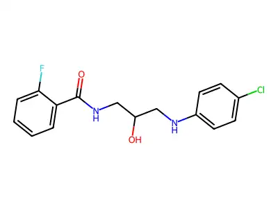 N-[3-(4-chloroanilino)-2-hydroxypropyl]-2-fluorobenzamide structure