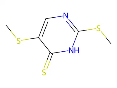 2,5-bis(methylsulfanyl)-1H-pyrimidine-6-thione structure