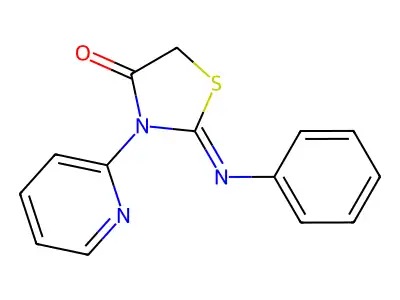 2-(Phenylimino)-3-(2-pyridinyl)-4-thiazolidinone structure