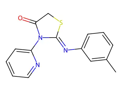 2-((3-Methylphenyl)imino)-3-(2-pyridinyl)-4-thiazolidinone structure