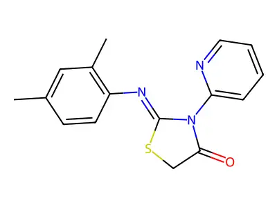2-((2,4-Dimethylphenyl)imino)-3-(2-pyridinyl)-4-thiazolidinone structure