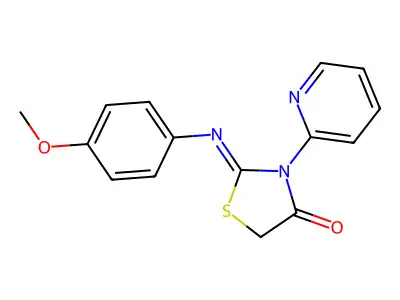 2-((4-Methoxyphenyl)imino)-3-(2-pyridinyl)-4-thiazolidinone structure
