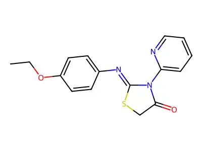 2-((4-Ethoxyphenyl)imino)-3-(2-pyridinyl)-4-thiazolidinone structure