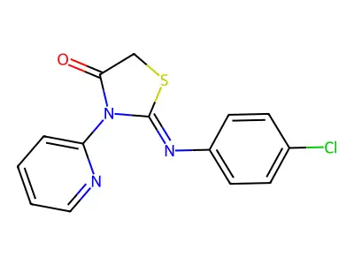 2-((4-Chlorophenyl)imino)-3-(2-pyridinyl)-4-thiazolidinone structure