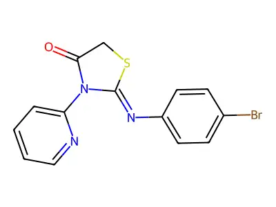2-((4-Bromophenyl)imino)-3-(2-pyridinyl)-4-thiazolidinone structure
