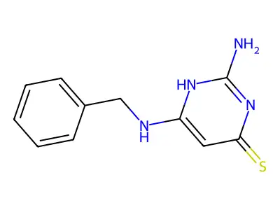 2-amino-6-(benzylamino)-1H-pyrimidine-4-thione structure