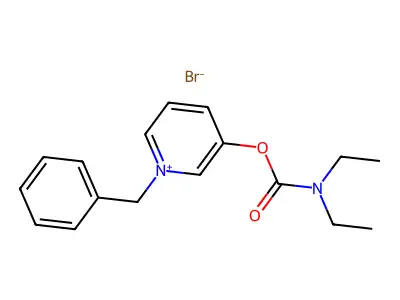 Pyridinium, 1-benzyl-3-hydroxy-, bromide, diethylcarbamate structure