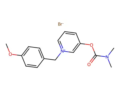 Pyridinium, 3-hydroxy-1-(p-methoxybenzyl)-, bromide, dimethylcarbamate structure