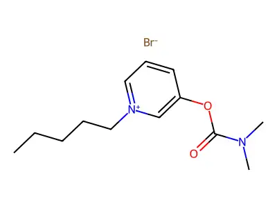 Pyridinium, 3-hydroxy-1-pentyl-, bromide, dimethylcarbamate structure