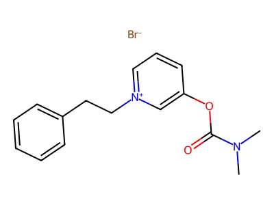 Pyridinium, 3-hydroxy-1-phenethyl-, bromide, dimethylcarbamate structure