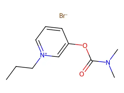 Pyridinium, 3-hydroxy-1-propyl-, bromide, dimethylcarbamate structure