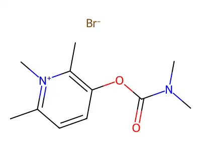 Pyridinium, 3-hydroxy-1,2,6-trimethyl-, bromide, dimethylcarbamate structure