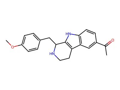 6-Acetyl-1-methoxybenzyl-1,2,3,4-tetrahydro-beta-carboline hydrochloride structure