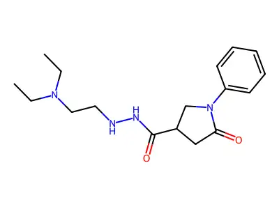 4-Pyrrolidinecarboxamide, N-(2-diethylaminoethylamino)-2-oxo-1-phenyl- structure