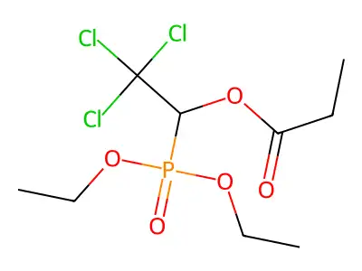Propionic acid, ester with diethyl (2,2,2-trichloro-1-hydroxyethyl)phosphonate structure