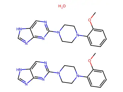 9H-Purine, 2-(4-(o-methoxyphenyl)-1-piperazinyl)-, hemihydrate structure