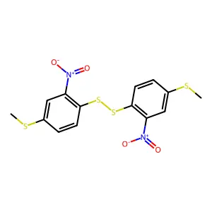 Disulfide, bis[4-(methylthio)-2-nitrophenyl] structure