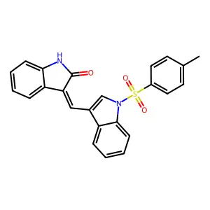 (3Z)-3-[[1-(4-methylphenyl)sulfonylindol-3-yl]methylidene]-1H-indol-2-one structure